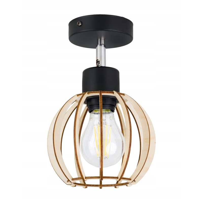 LAMPA KINKIET E27 ścienny ruchomy loft KULA Drewno