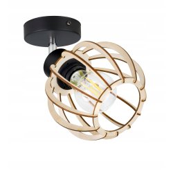 LAMPA KINKIET E27 ścienny ruchomy loft KULA Drewno