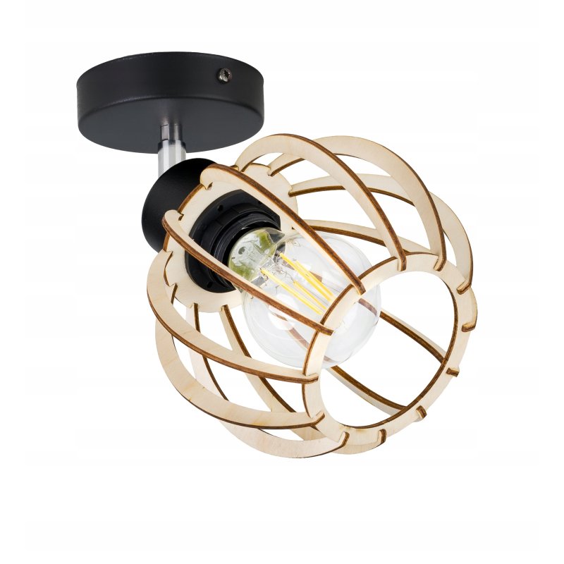 LAMPA KINKIET E27 ścienny ruchomy loft KULA Drewno