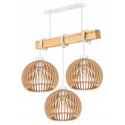 LAMPA drewniana belka wisząca sufitowa ŻYRANDOL ZWIS LOFT KULA DREWNO E27