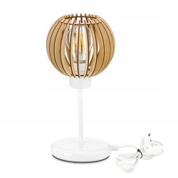 Lampka nocna Lampa stołowa loft na led E27 Drewno