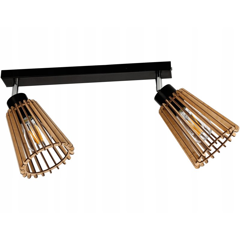 Lampa plafon żyrandol ruchomy sufit 2 Drewno eko