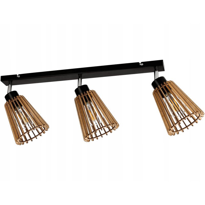 Lampa plafon żyrandol ruchomy sufit 3 Drewno eko