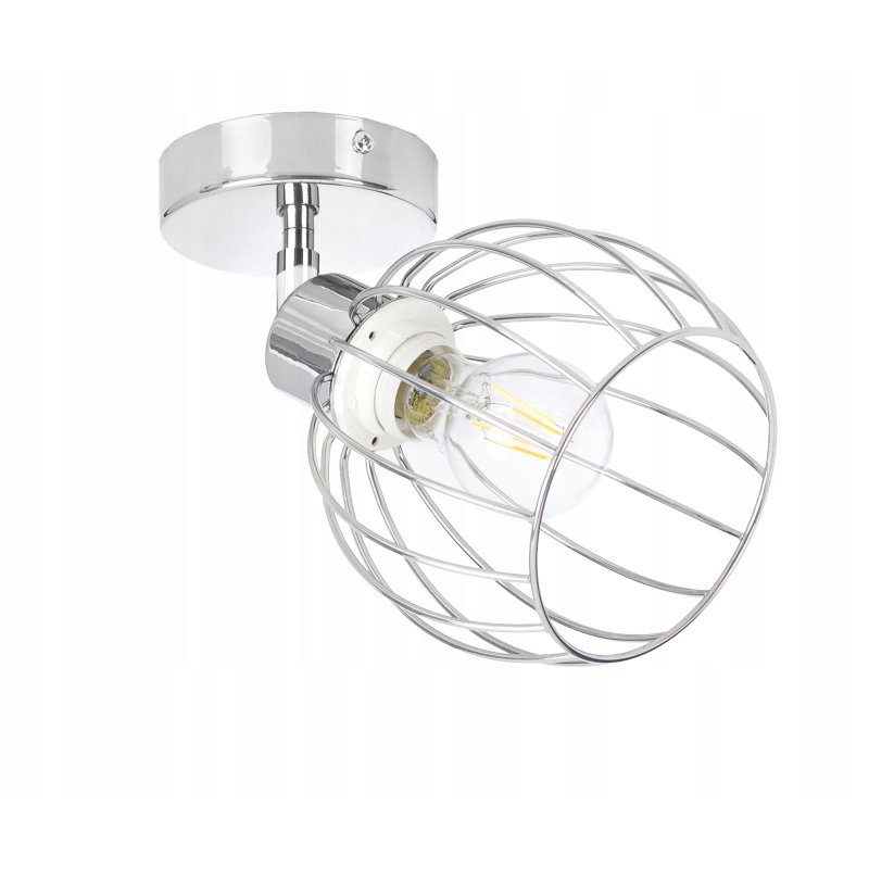 LAMPA KINKIET ścienny ruch loft drut na E27 chrom