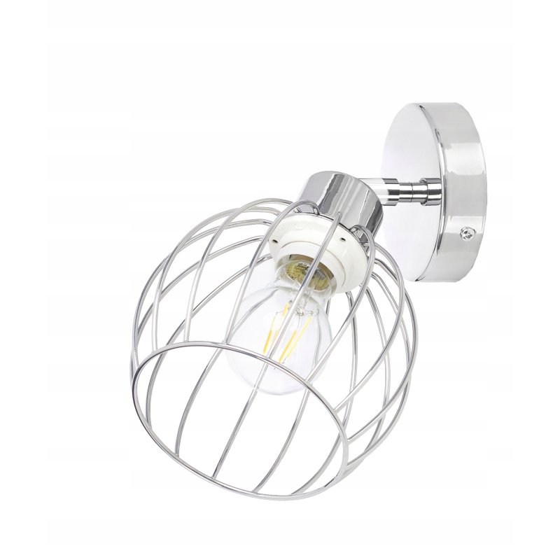 LAMPA KINKIET ścienny ruch loft drut na E27 chrom