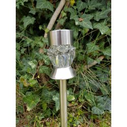 Lampka ogrodowa LAMPA wpijana stojaca 2w1 SOLARNA kryształ LED ZIMNA + RGB