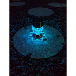 Lampka ogrodowa LAMPA wpijana stojaca 2w1 SOLARNA kryształ LED ZIMNA + RGB
