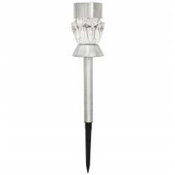 Lampka ogrodowa LAMPA wpijana stojaca 2w1 SOLARNA kryształ LED ZIMNA + RGB