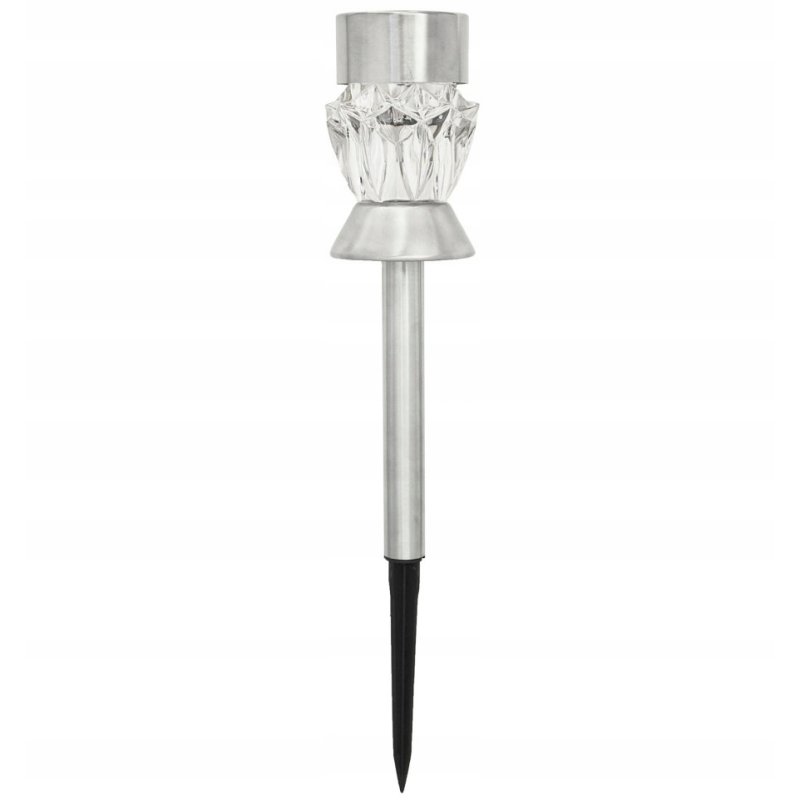 Lampka ogrodowa LAMPA wpijana stojaca 2w1 SOLARNA kryształ LED ZIMNA + RGB