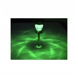 Lampka ogrodowa LAMPA wpijana stojaca 2w1 SOLARNA kryształ LED ZIMNA + RGB