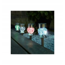 Lampka ogrodowa LAMPA wpijana stojaca 2w1 SOLARNA kryształ LED ZIMNA + RGB