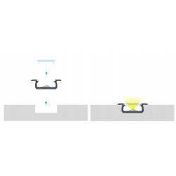 PROFIL ALUMINIOWY WPUSZCZANY typ Z PŁASKI SLIM SREBRNY DO TAŚM LED 3MB