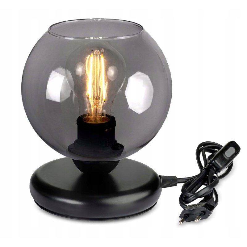 Lampka nocna Lampa stołowa biurkowa loft szklany klosz na led E27