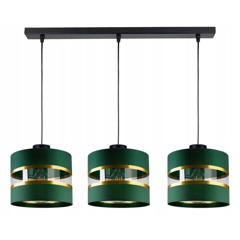 LAMPA WISZĄCA ZWIS żyrandol sufiowa Abażur ZIELONY 3xE27