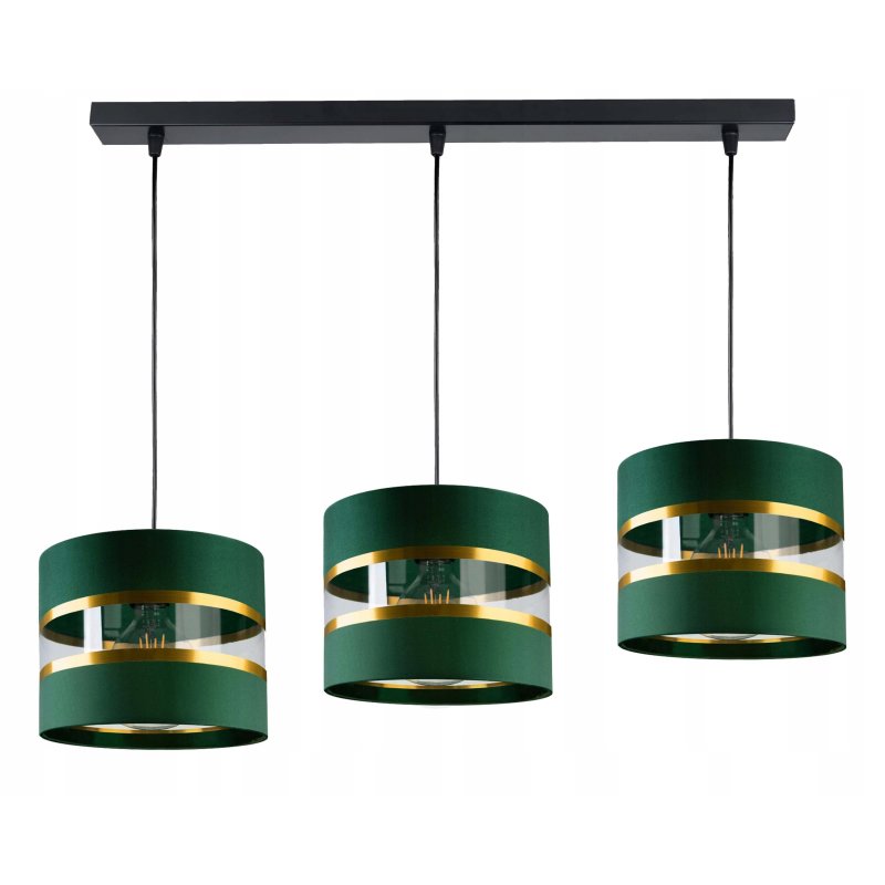 LAMPA WISZĄCA ZWIS żyrandol sufiowa Abażur ZIELONY 3xE27