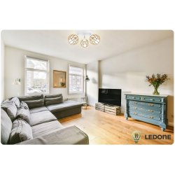 LAMPA WISZĄCA SUFITOWA ŻYRANDOL DREWNIANA REGULOWANA 3 RUCHOME KLOSZE