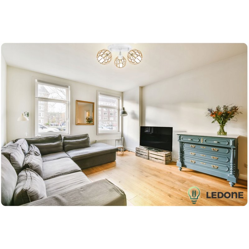 LAMPA WISZĄCA SUFITOWA ŻYRANDOL DREWNIANA REGULOWANA 3 RUCHOME KLOSZE