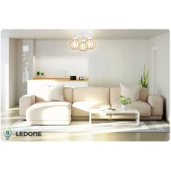 LAMPA WISZĄCA SUFITOWA ŻYRANDOL DREWNIANA REGULOWANA 3 RUCHOME KLOSZE