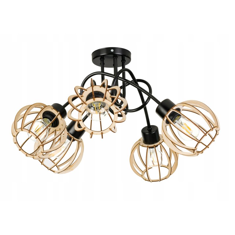 Lampa SUFITOWA żyrandol WISZĄCA LOFT plafon KULA 5