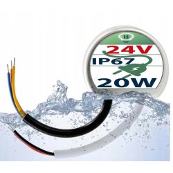 Zasilacz do puszki fi60 do taśm LED 24V 20W 1,2A dopuszkowy IP67 hermetyk