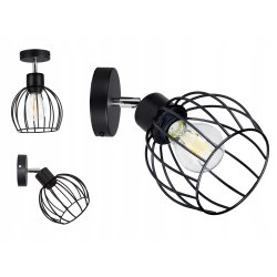 LAMPA KINKIET ŚCIENNY regulowany loft KULA drut 1