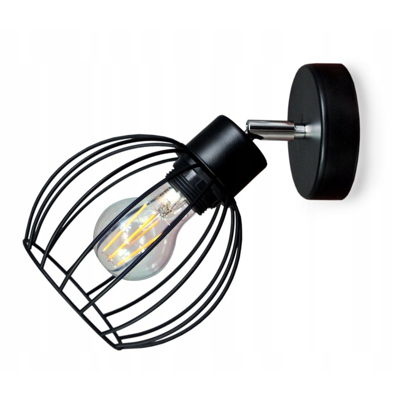LAMPA KINKIET ŚCIENNY regulowany loft KULA drut 1