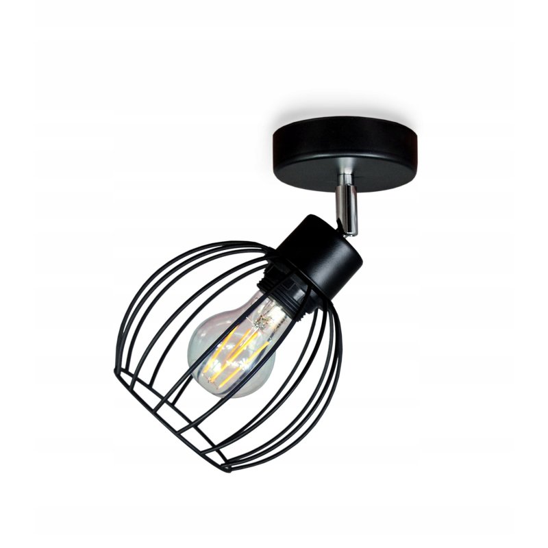 LAMPA KINKIET ŚCIENNY regulowany loft KULA drut 1