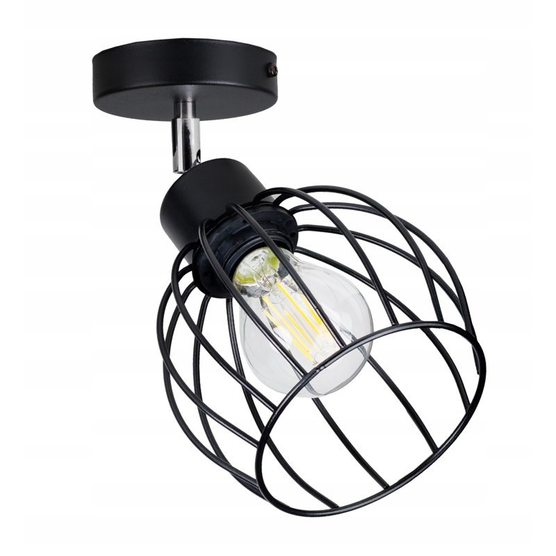 LAMPA KINKIET ŚCIENNY regulowany loft KULA drut 1