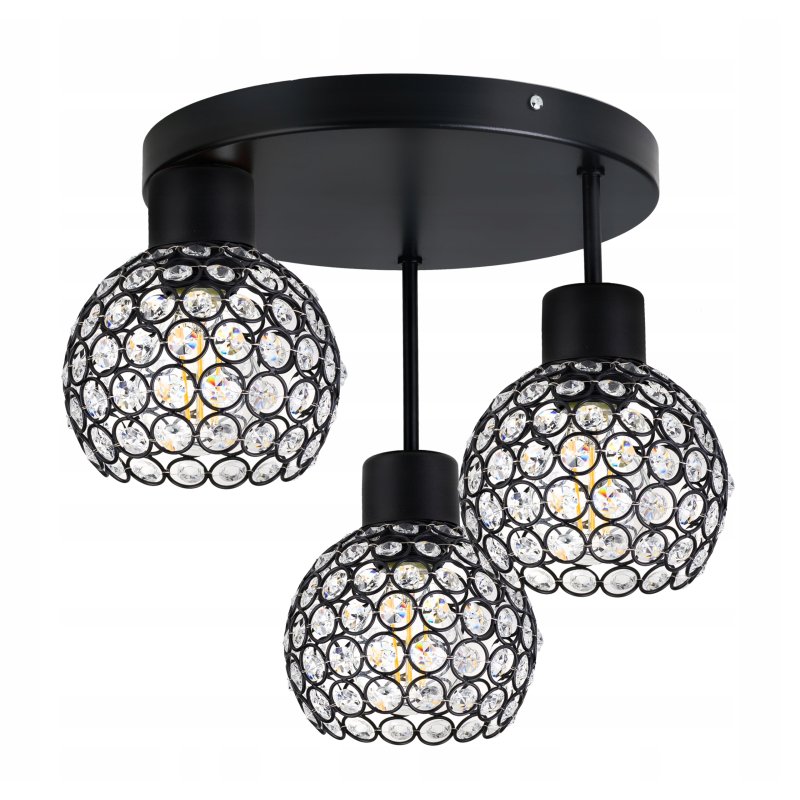 LAMPA sufitowa plafon WYSOKI ŻYRANDOL KRYSZTAŁ 3