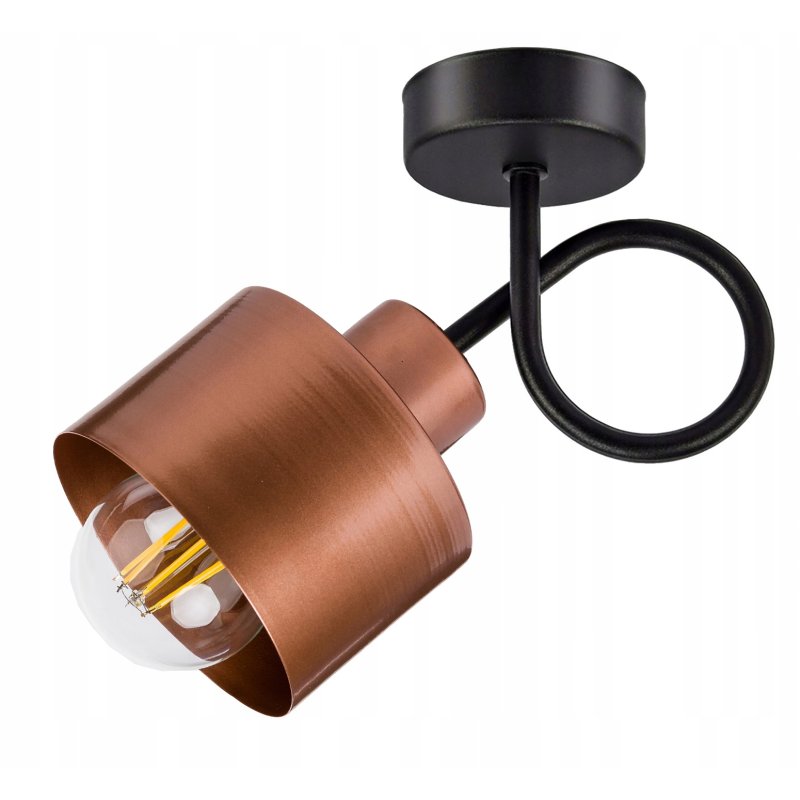 Lampa kinkiet E27 ścienny stały loft metal miedź