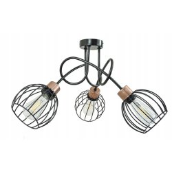 Lampa SUFITOWA żyrandol WISZĄCA LOFT drut KULA 3