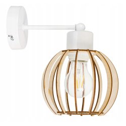 LAMPA KINKIET E27 ścienny stały loft drewno KULA