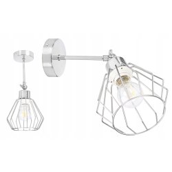 LAMPA KINKIET ścienny ruch loft drut na E27 chrom