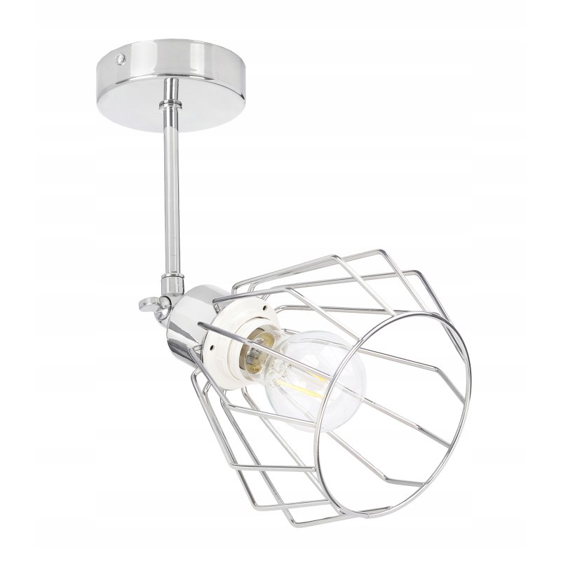 LAMPA KINKIET ścienny ruch loft drut na E27 chrom