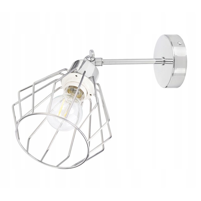 LAMPA KINKIET ścienny ruch loft drut na E27 chrom