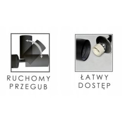 LAMPA sufit KINKIET ŚCIENNY regulowany SPOT 1 GU10