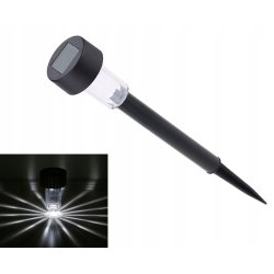 Lampka ogrodowa SOLARNA mała czarna LAMPA wbijana LED barwa ZIMNA