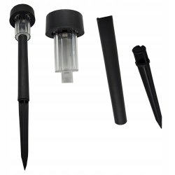 Lampka ogrodowa SOLARNA mała czarna LAMPA wbijana LED barwa ZIMNA