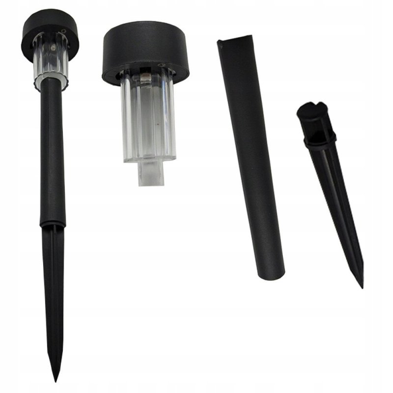 Lampka ogrodowa SOLARNA mała czarna LAMPA wbijana LED barwa ZIMNA