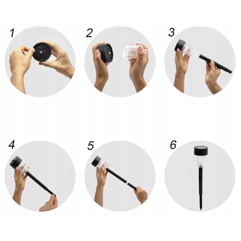 Lampka ogrodowa SOLARNA mała czarna LAMPA wbijana LED barwa ZIMNA