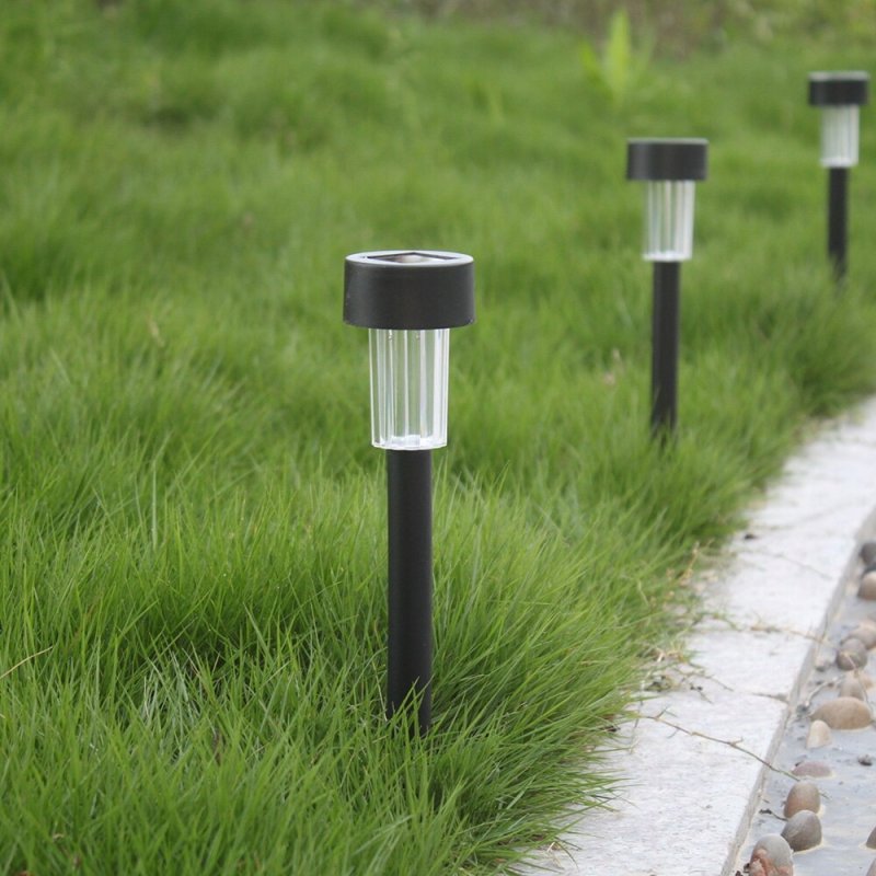 Lampka ogrodowa SOLARNA mała czarna LAMPA wbijana LED barwa ZIMNA