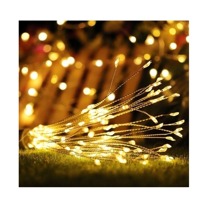 2x Lampki choinkowe CIEPŁE sznur DRUCIK 50 LED 5m biały ciepły na baterie