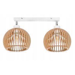 Lampa plafon żyrandol ruchomy sufitowa LOFT klosz kula 36 Drewno na 2x e27