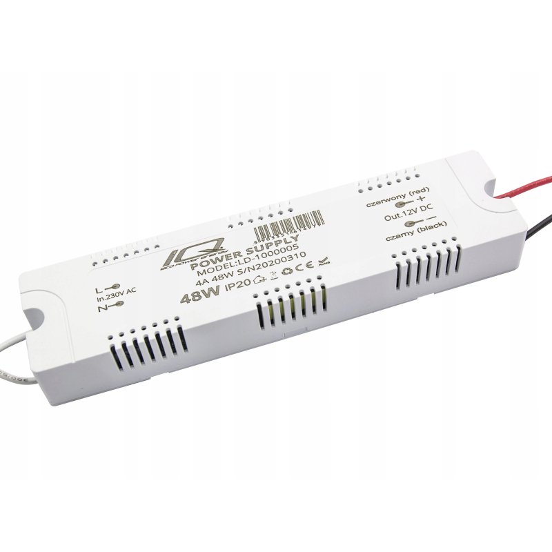 ZASILACZ MEBLOWY MINI PLA 12V 4A 48W IP20 taśm led