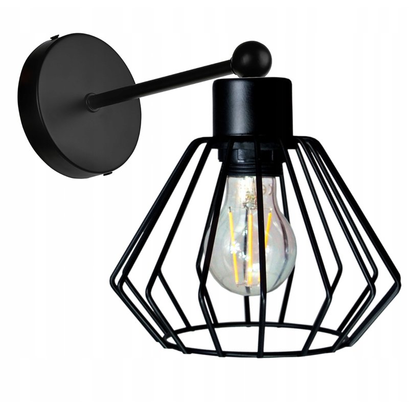 LAMPA KINKIET E27 ścienny stały loft drut BRYLANT