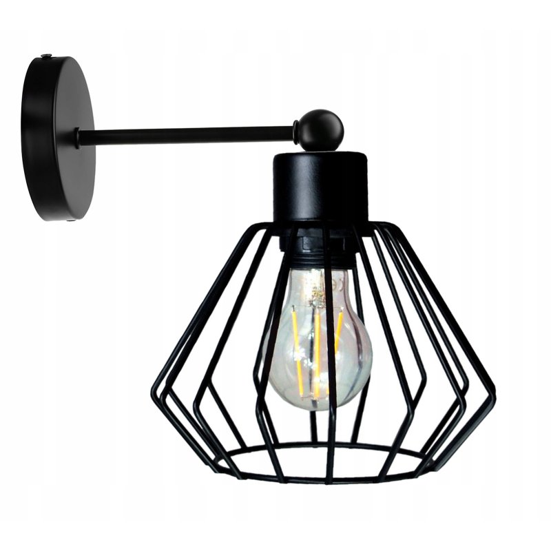 LAMPA KINKIET E27 ścienny stały loft drut BRYLANT
