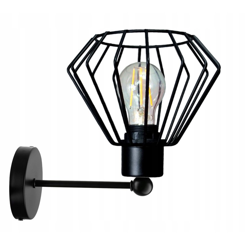 LAMPA KINKIET E27 ścienny stały loft drut BRYLANT