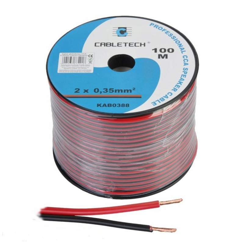 Kabel Przewód głośnikowy Audio LED 2x0,35mm CCA 2m