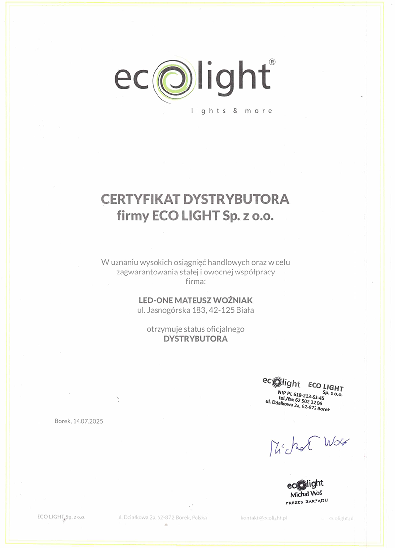 certyfikat led-one