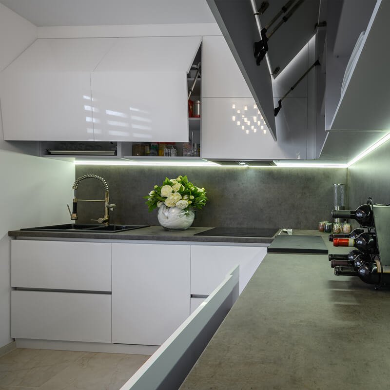 Kuchnia z taśmami Led